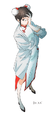 A drawing of Dr. Suzu, where she is wearing a lab coat.